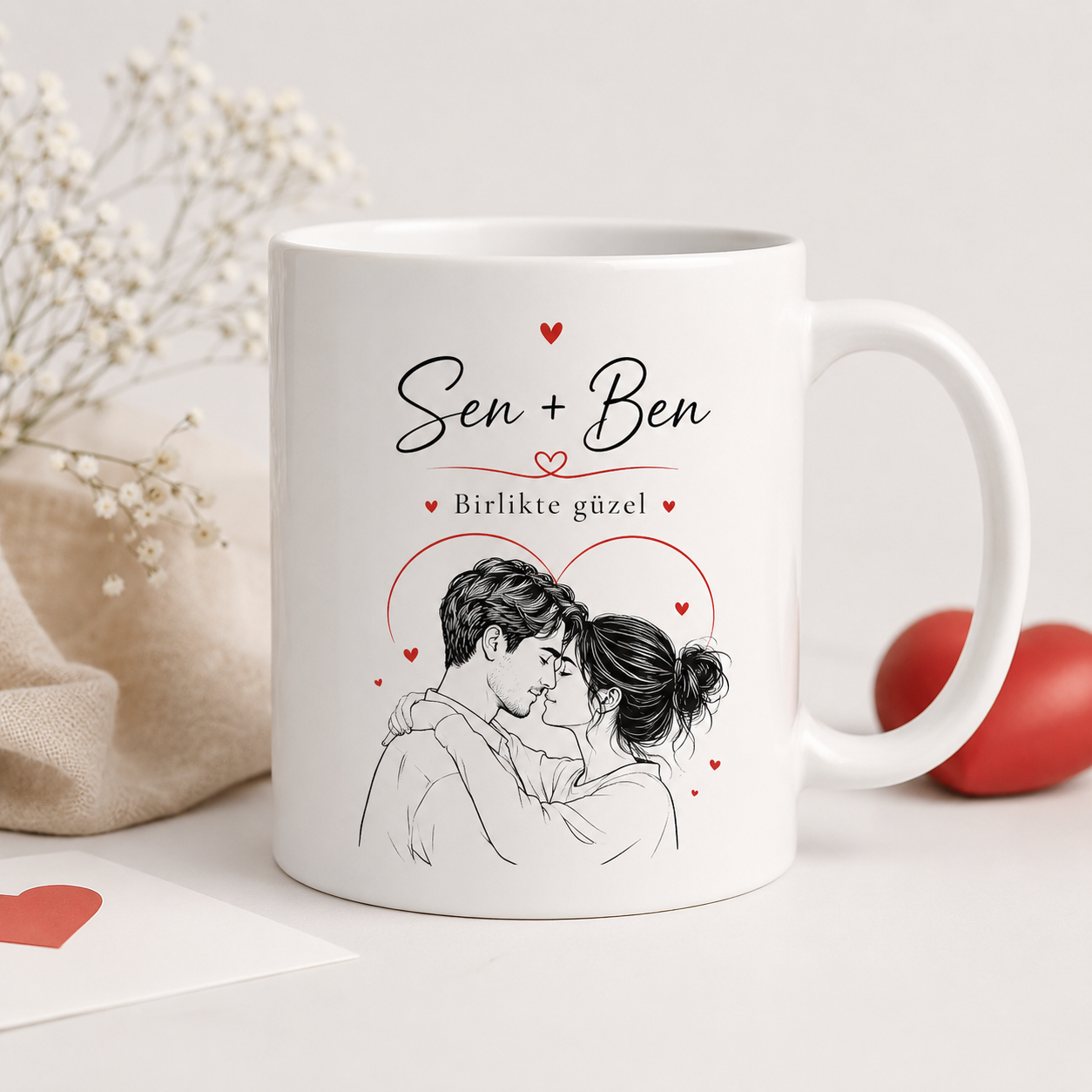 "Sen Ve Ben" Temalu Kupa Bardak