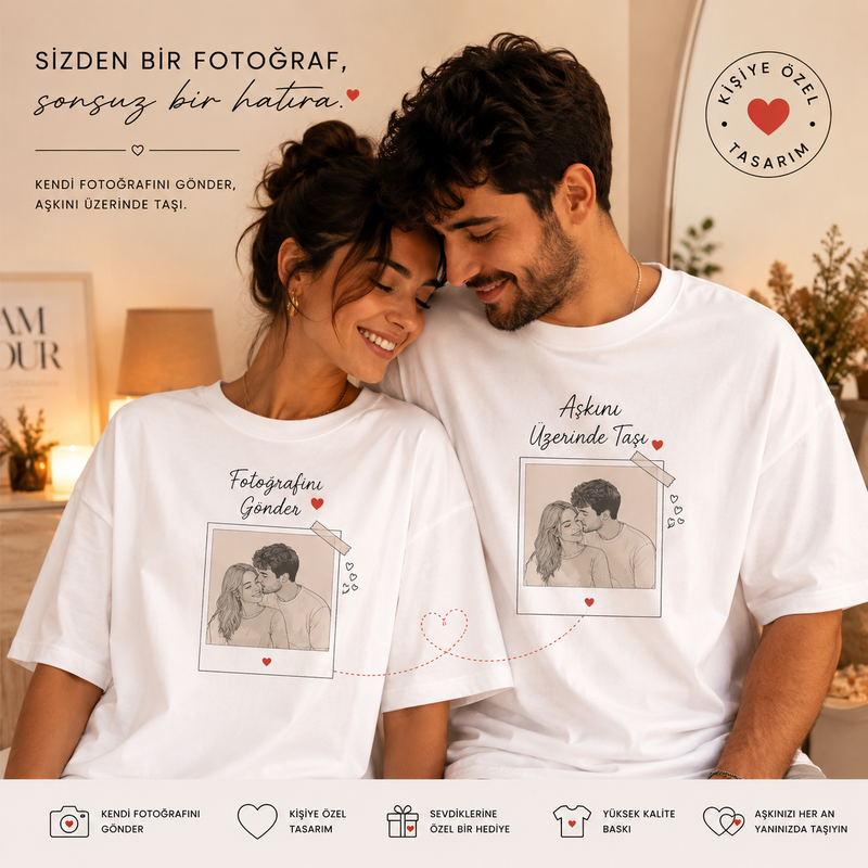 Sevgiliye Özel Fotoğraflı T-Shirt
