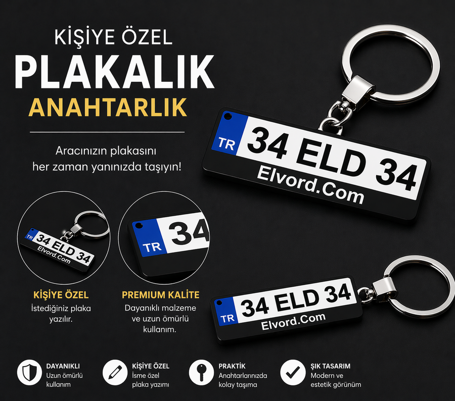Kişiye Özel Plaka Anahtarlık – Premium Tasarım